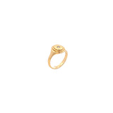 T 0169-1 - Anillo Pinky Oval con Diamante Round Central