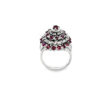 GCD 18 - Anillo Piramidal Vintage Con Rubíes Y Diamantes