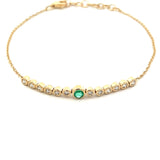 S 2699 - Pulsera Diamantes Round  y Esmeralda Central