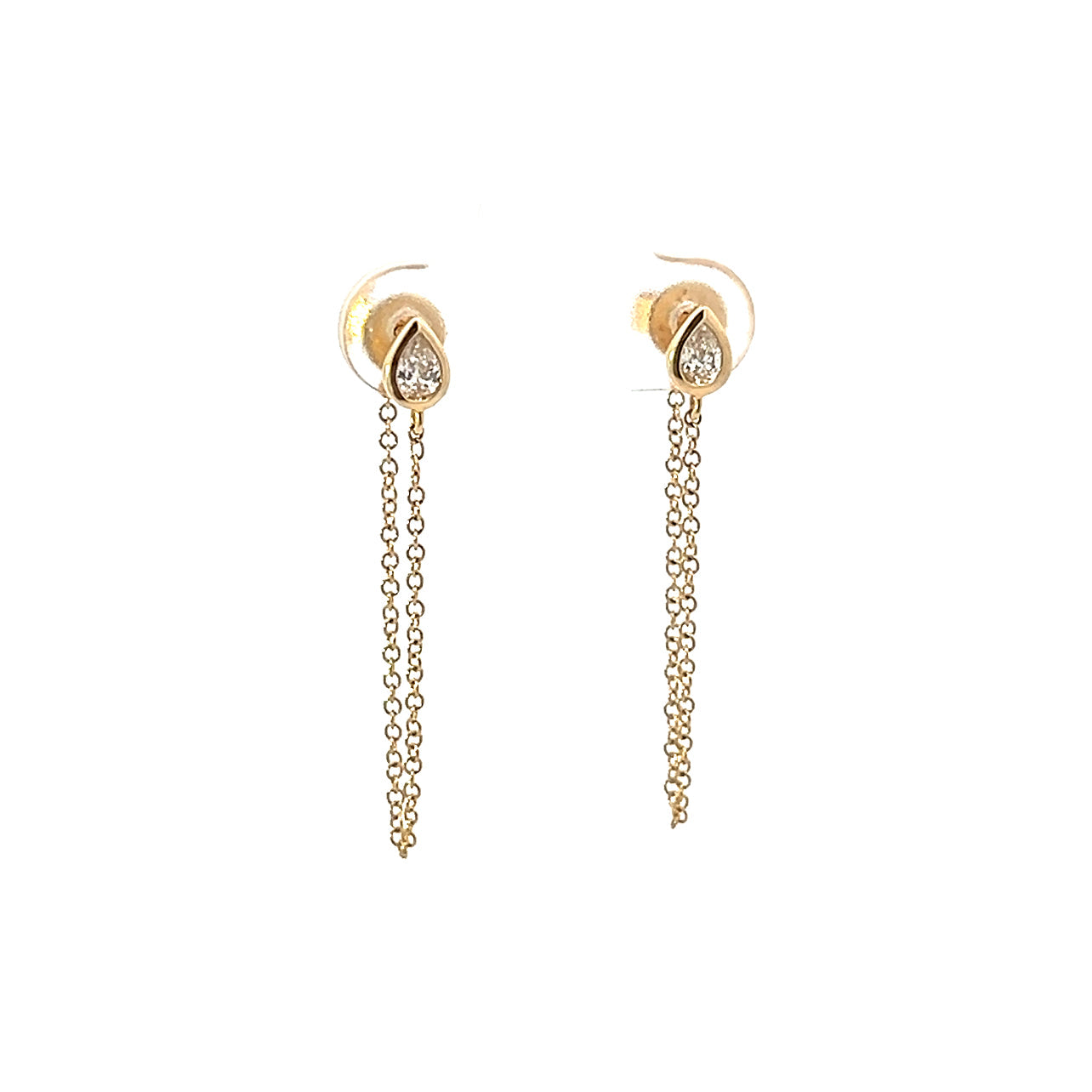 S 2721 - Aretes Diamantes Gota y Cadena