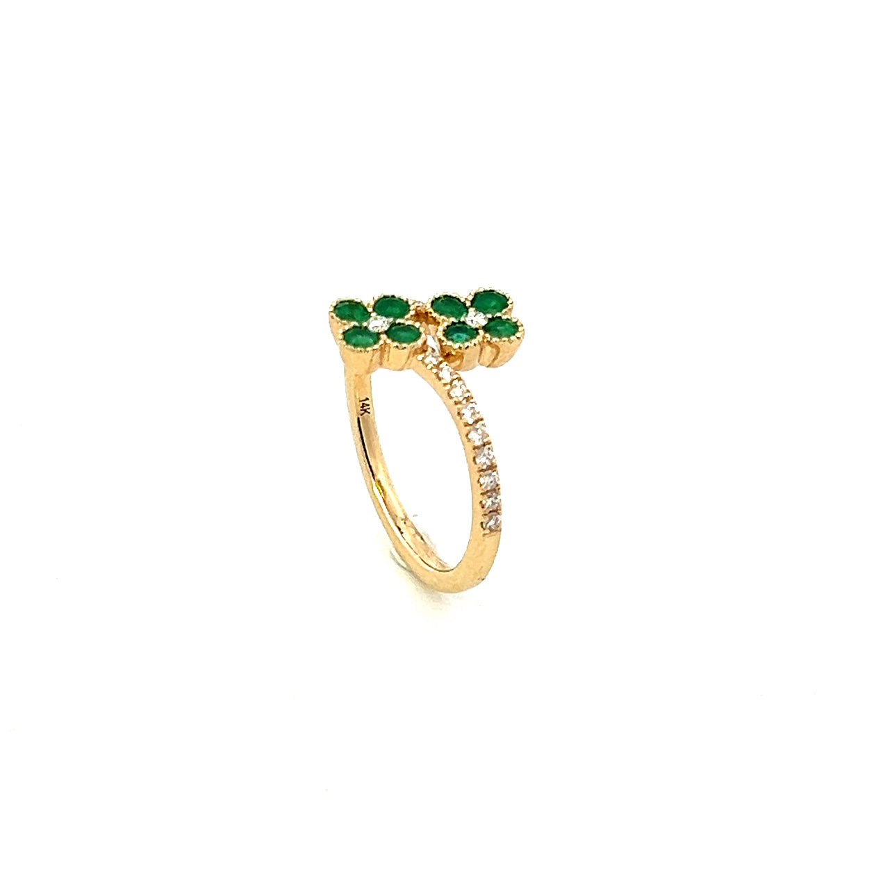 AR 235 - Anillo Flores de Esmeraldas y Diamantes