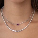 D 537 - Gargantilla Tennis de Diamantes Round Graduales