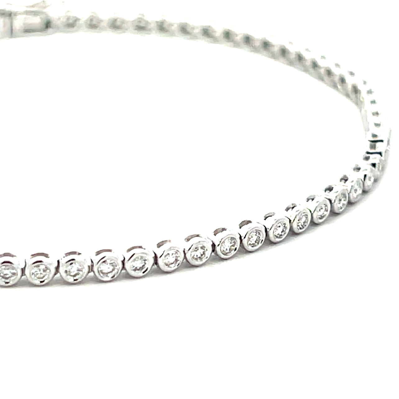 S 3046 - Brazalete Tennis Diamantes Round en Bisel