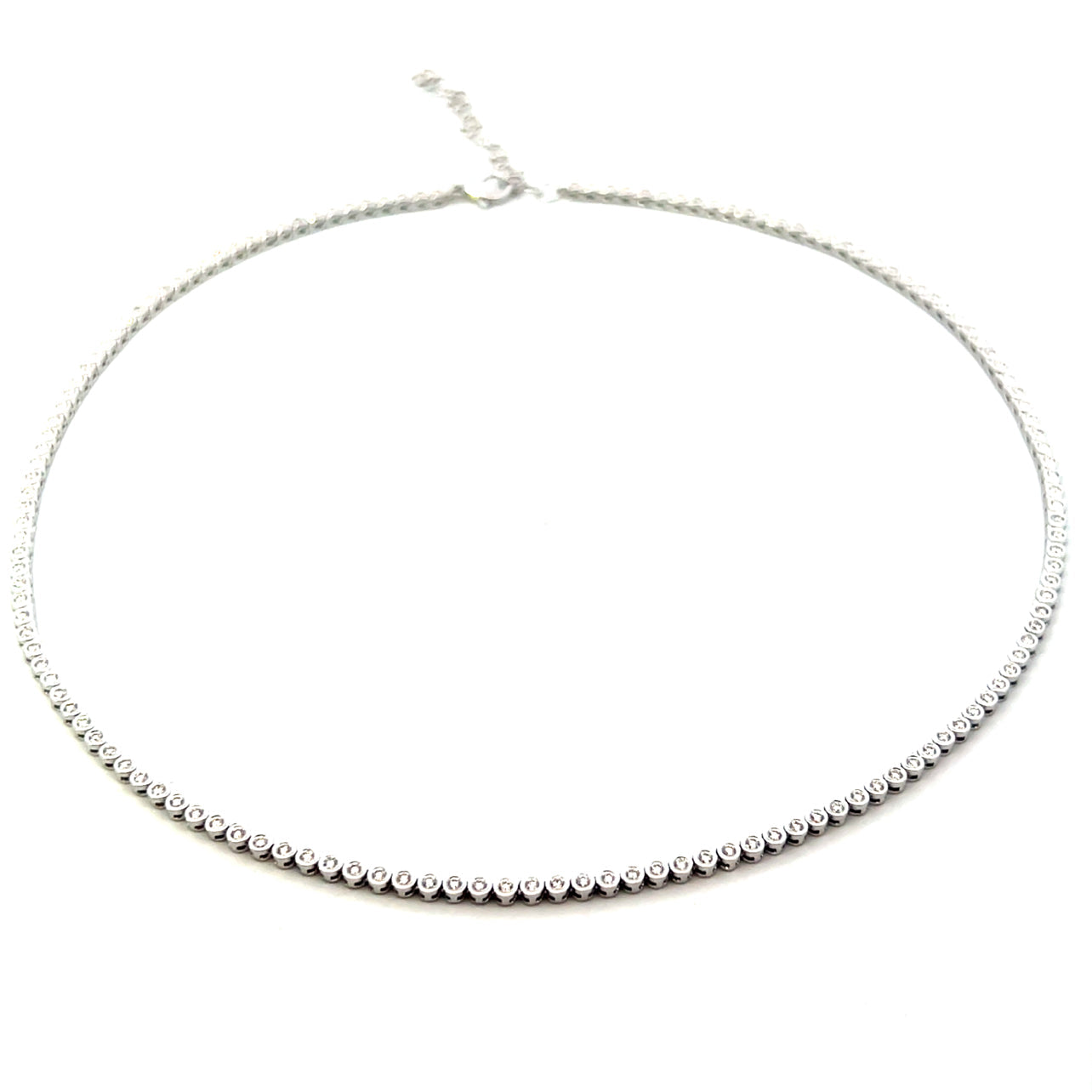 S 3054 - Riviera infinita diamantes round en bisel extensión asas