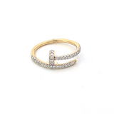 D 663 - Anillo Encontrado Tipo Clavo de Diamantes