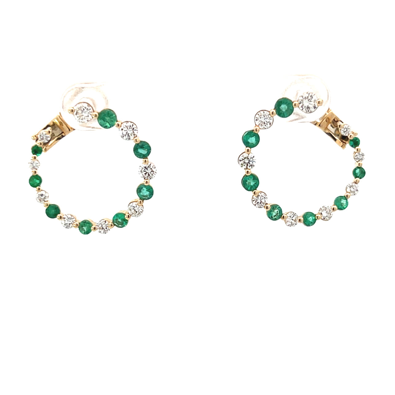 A 316 - Aretes circulares Esmeraldas y Diamantes
