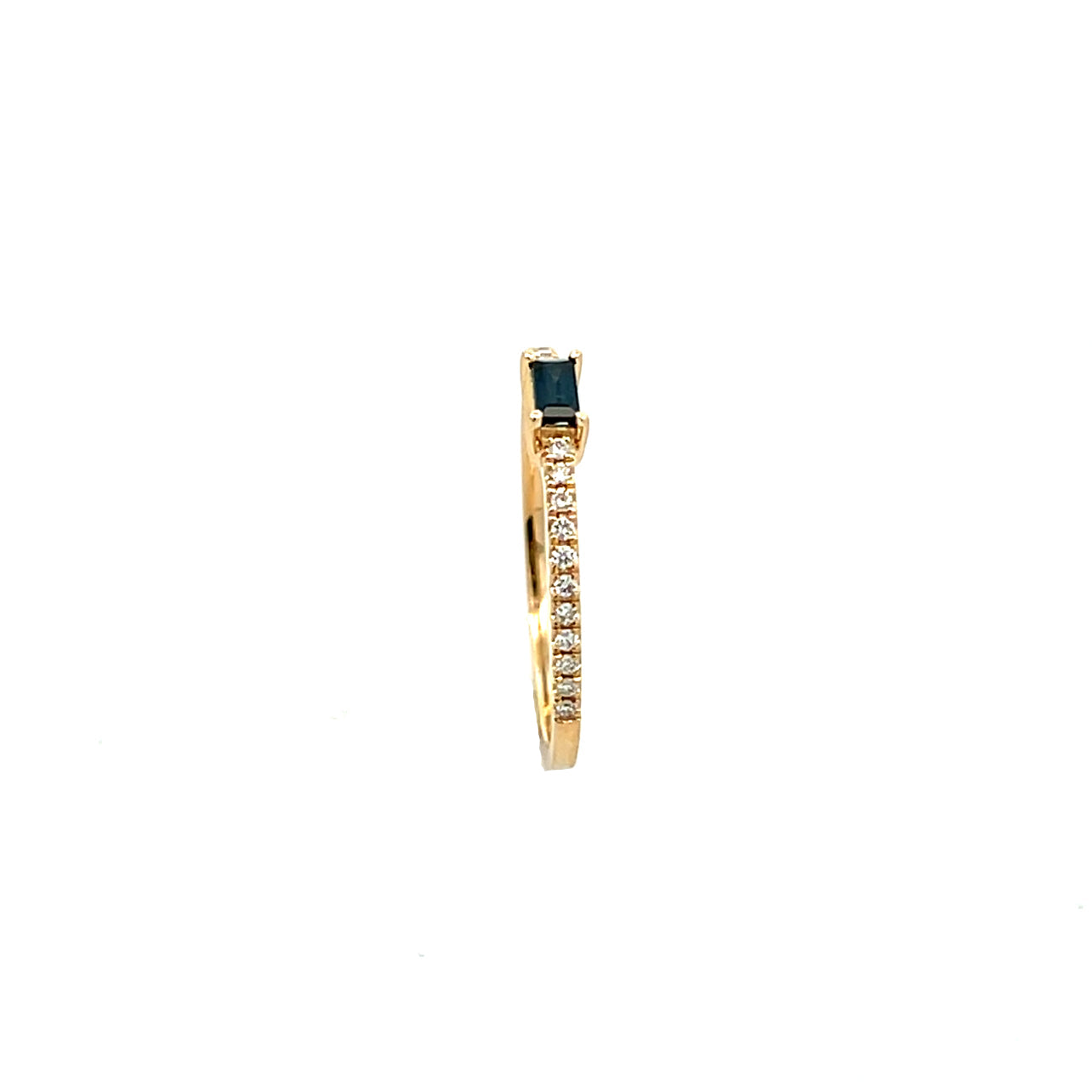 S 3318 - Anillo Zafiro rectangular Solitario y Diamantes