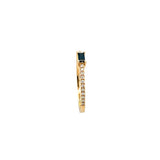 S 3318 - Anillo Zafiro rectangular Solitario y Diamantes
