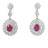 SG 221 - Aretes Cocktail Rubí Oval