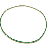 GS 565 - Gargantilla tennis esmeralda y diamantes infinito