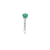 S 3358 - Anillo Esmeralda Oval Con Diamantes Laterales