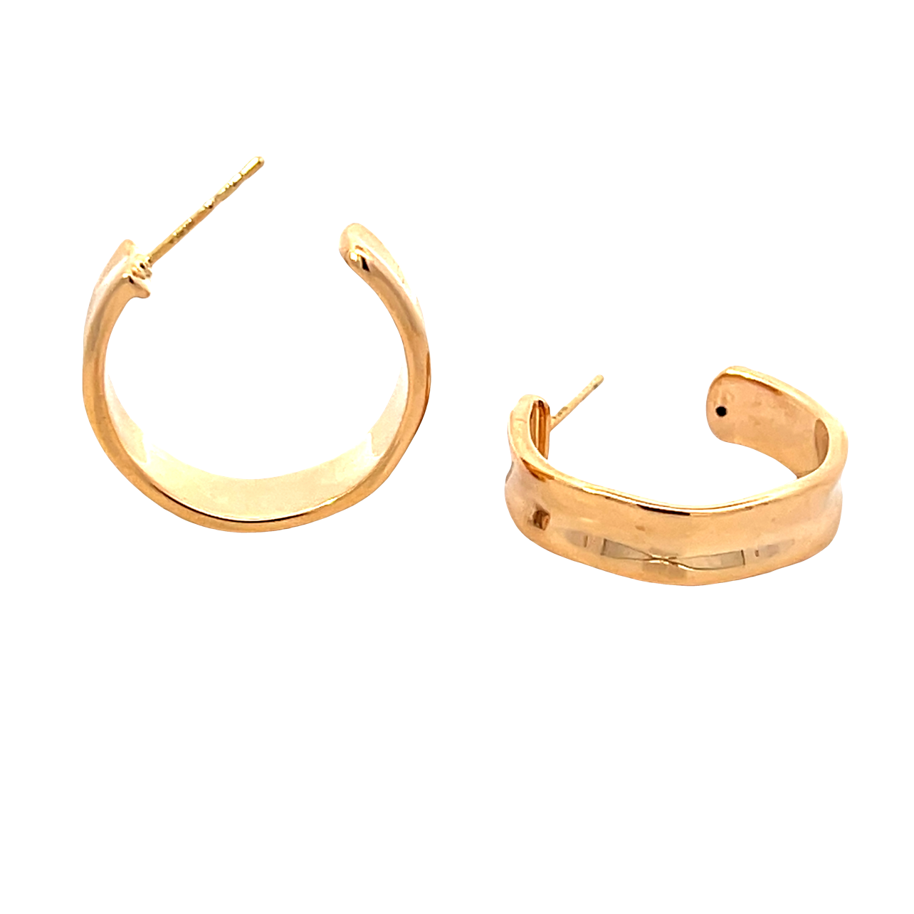 S 3384 - Arracadas Onduladas Lisas Oro Amarillo