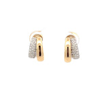 S 3216 - Aretes Doble Garrita Diamantes Pavé