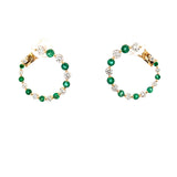 A 316 - Aretes circulares Esmeraldas y Diamantes