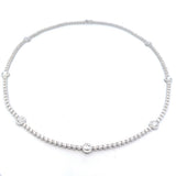S 3391 - Gargantilla diamantes round y trapecios