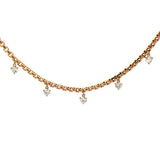 AR 357 - Collar Cadena Barrilito con Diamantes Round en Movimiento.