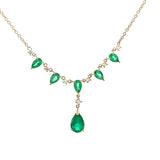 T 714 2875 - Gargantilla Esmeraldas Pear y Diamantes