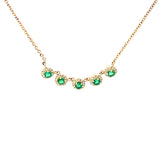 SK 36 - Gargantilla Tipo Sonrisa con Esmeraldas y Halo de Diamantes