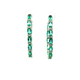 GS 598 - Arracadas Ovales Con Esmeraldas y Diamantes