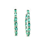 GS 598 - Arracadas Ovales Con Esmeraldas y Diamantes