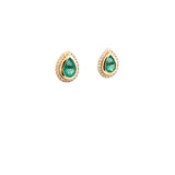 GS 601 - Stud Earrings Esmeralda Pear y Diamantes