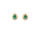 GS 601 - Stud Earrings Esmeralda Pear y Diamantes