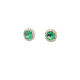 GS 602 - Stud Earrings Esmeralda Cushion y Diamantes