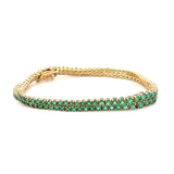 A 137 - Pulsera Doble Tennis Esmeralda
