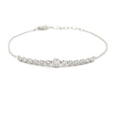 S 3242 - Pulsera Oro Blanco Graduado de Diamantes en Bisel