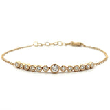 S 3224 - Pulsera Oro Amarillo Graduado de Diamantes en Bisel