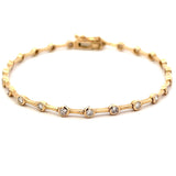 Z 90 - Pulsera de Barritas Articuladas con Diamantes en Bisel