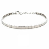 S 2754 - Pulsera Eslabones Cuadro en Oro Blanco
