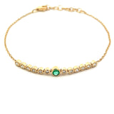 S 2699 - Pulsera Diamantes Round  y Esmeralda Central
