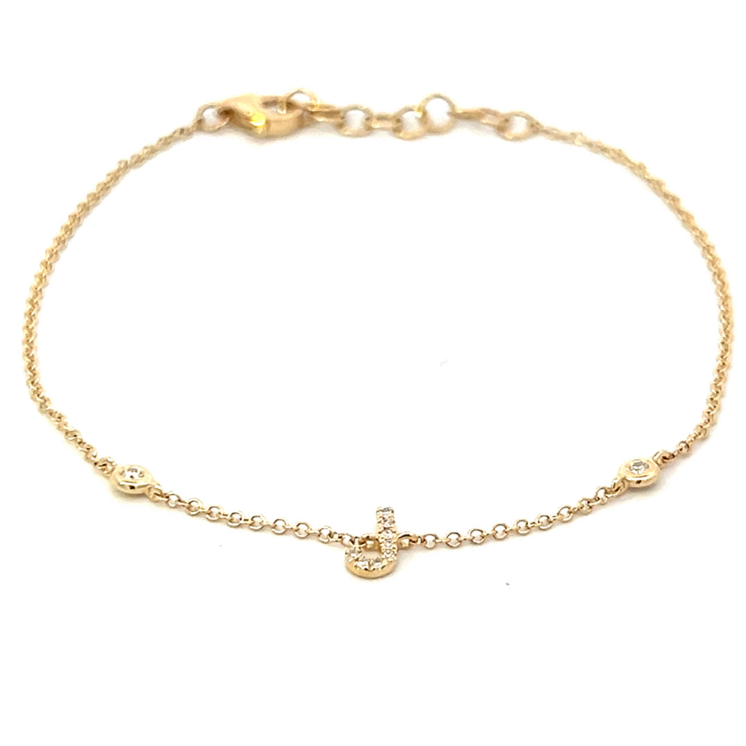 S 2738 - Pulsera Letra J Diamantes