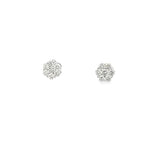D 683 - Aretes Rosetas Cluster de Diamantes Round