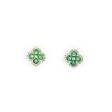 S 3190 - Aretes Trébol Esmeraldas y Diamantes