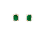 GS 526 - Aretes Esmeralda Rectangular y Diamantes