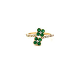 AR 235 - Anillo Flores de Esmeraldas y Diamantes