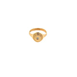 T 0169-1 - Anillo Pinky Oval con Diamante Round Central