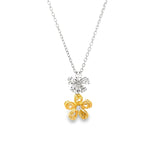 Pendant flores diamantes
