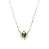 Pendant Sagrado Corazón esmeraldas
