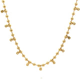 Collar diamantes round cadena esferas