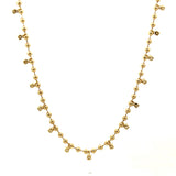 Collar diamantes round cadena esferas