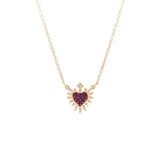 Pendant Sagrado Corazón rubíes