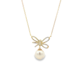 Pendant moño perla diamantes