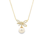 Pendant moño perla diamantes