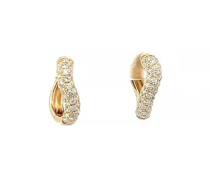 S 3371 - Arracadas Onda Diamantes Pavé