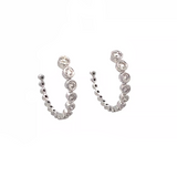 S 2666 - Arracadas Abiertas Con Diamantes Round en Bisel