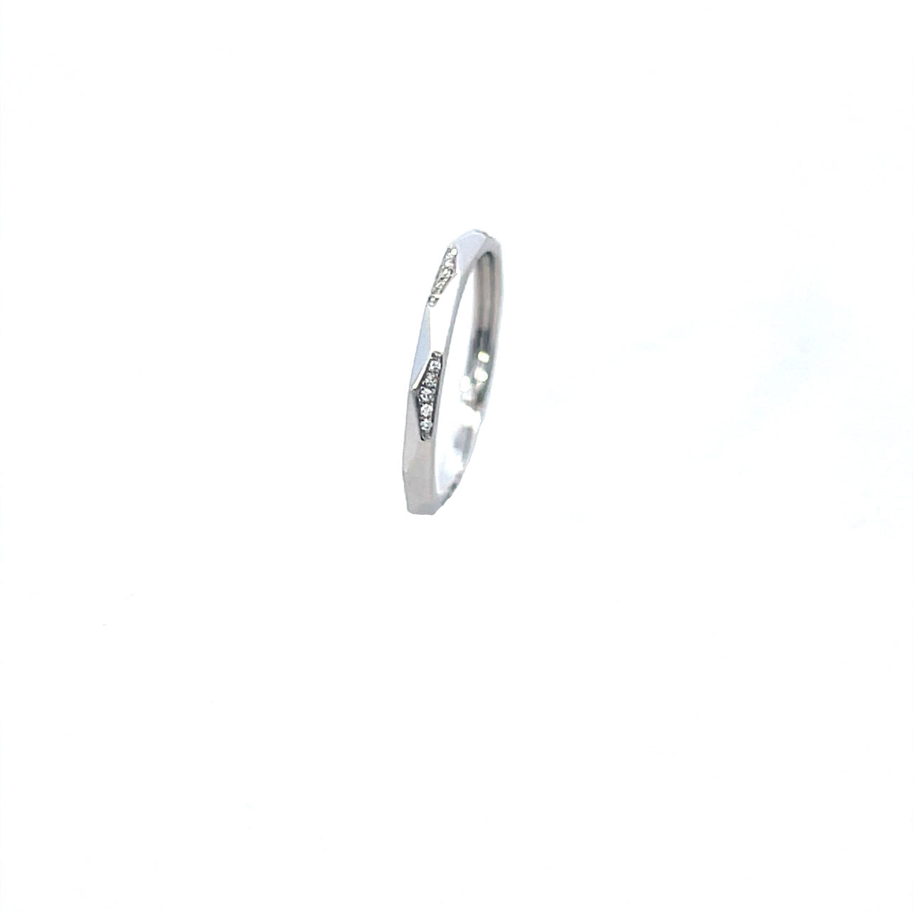 Anillo Liso Vetas De Diamantes