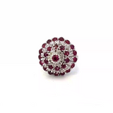 GCD 18 - Anillo Piramidal Vintage Con Rubíes Y Diamantes